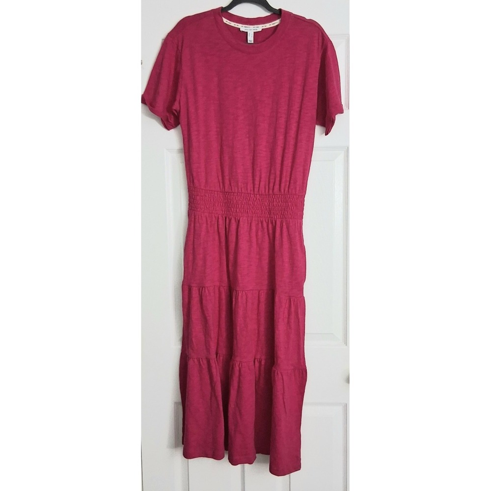 Peace‎ Love World Dress Women's Size S Pink Cotton Jersey Tiered Tee Shirt